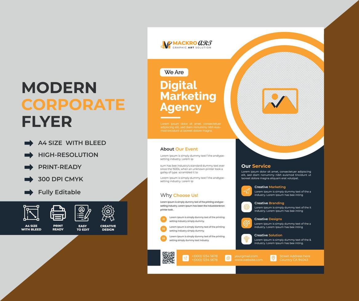 Corporate Flyer Design Template pro Vector