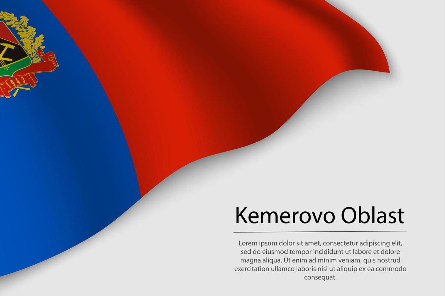 Wave flag of Kemerovo Oblast is a region of Russia vector