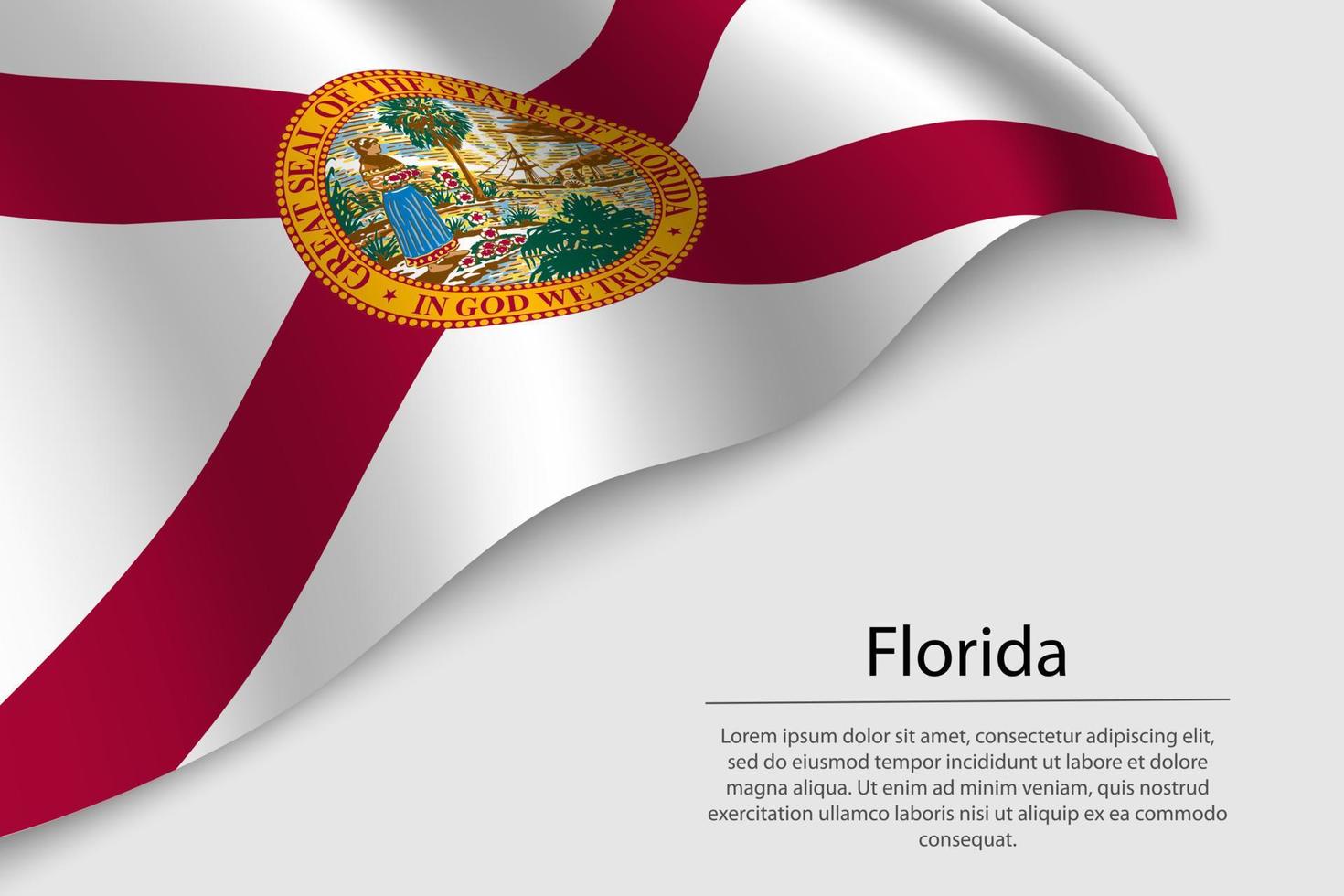 ola bandera de Florida es un estado de unido estados vector