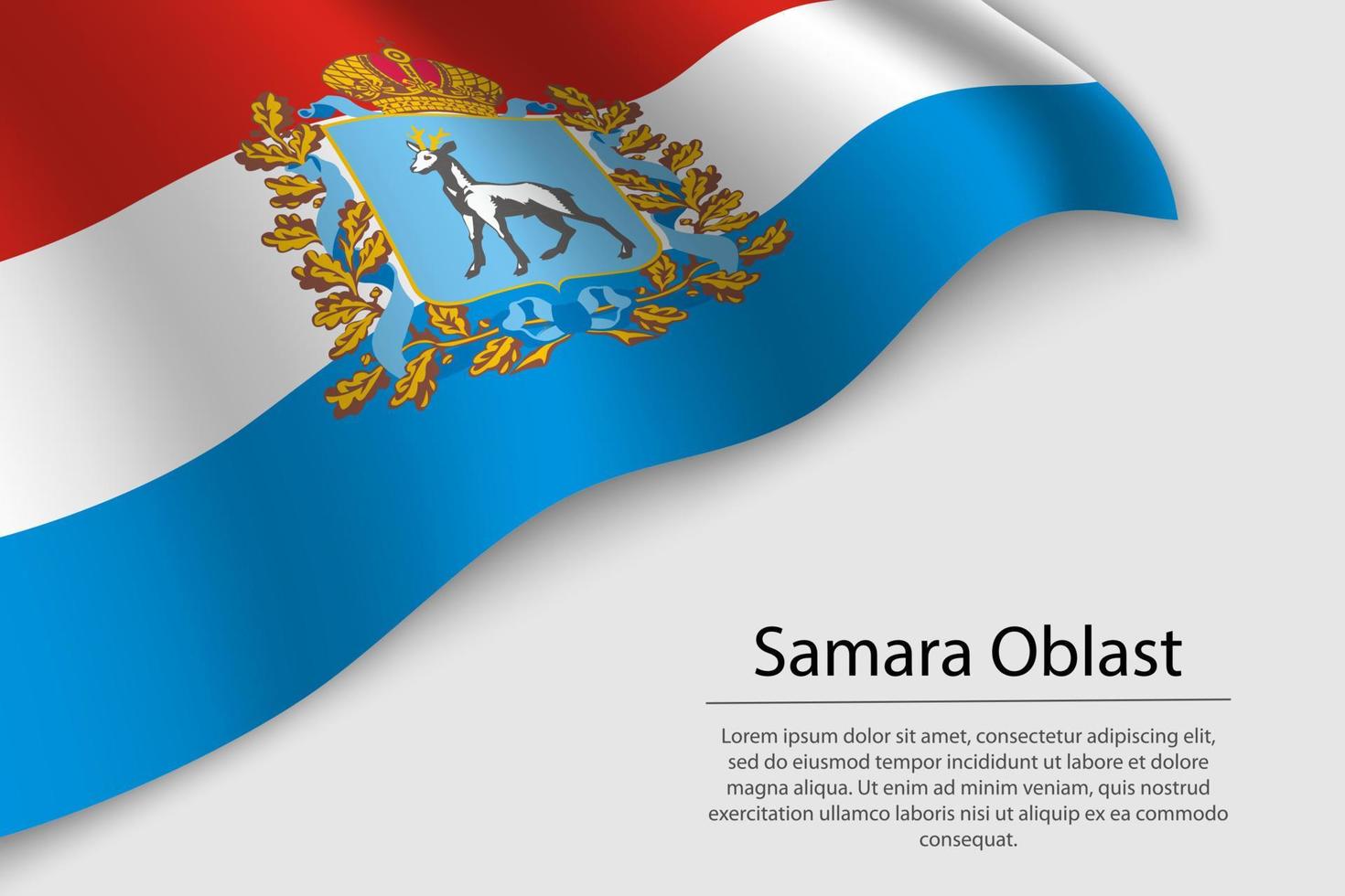 Wave flag of Samara Oblast is a region of Russia vector
