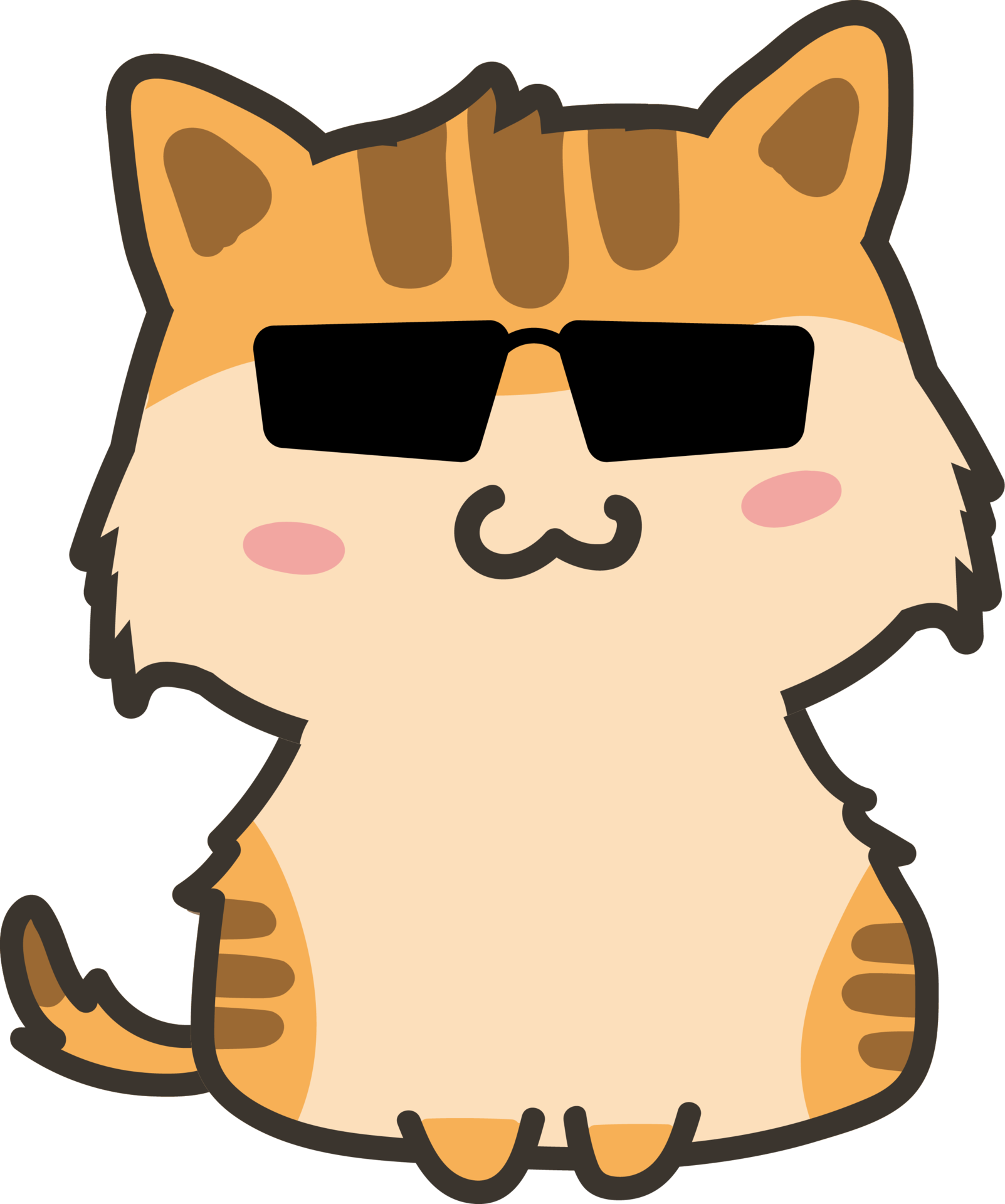 Free Cat with sunglasses cartoon character cropout 21848528 PNG with