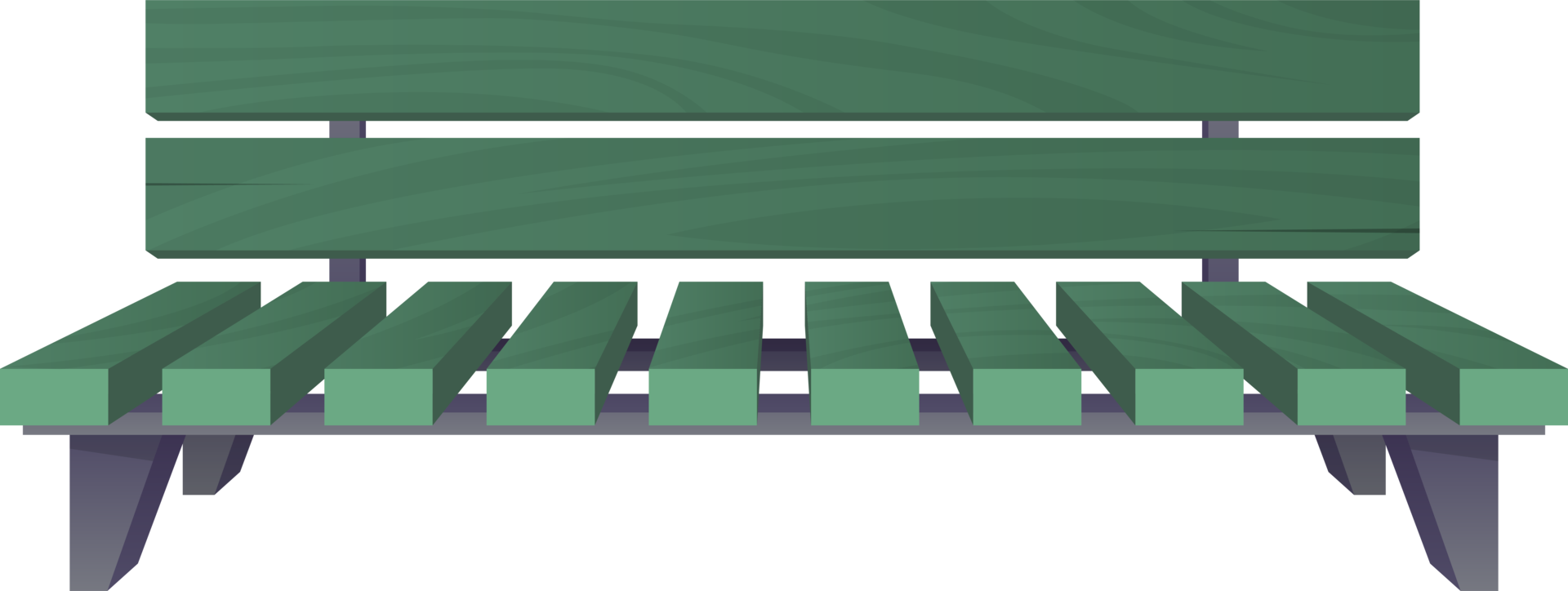 Park bench in cartoon style png