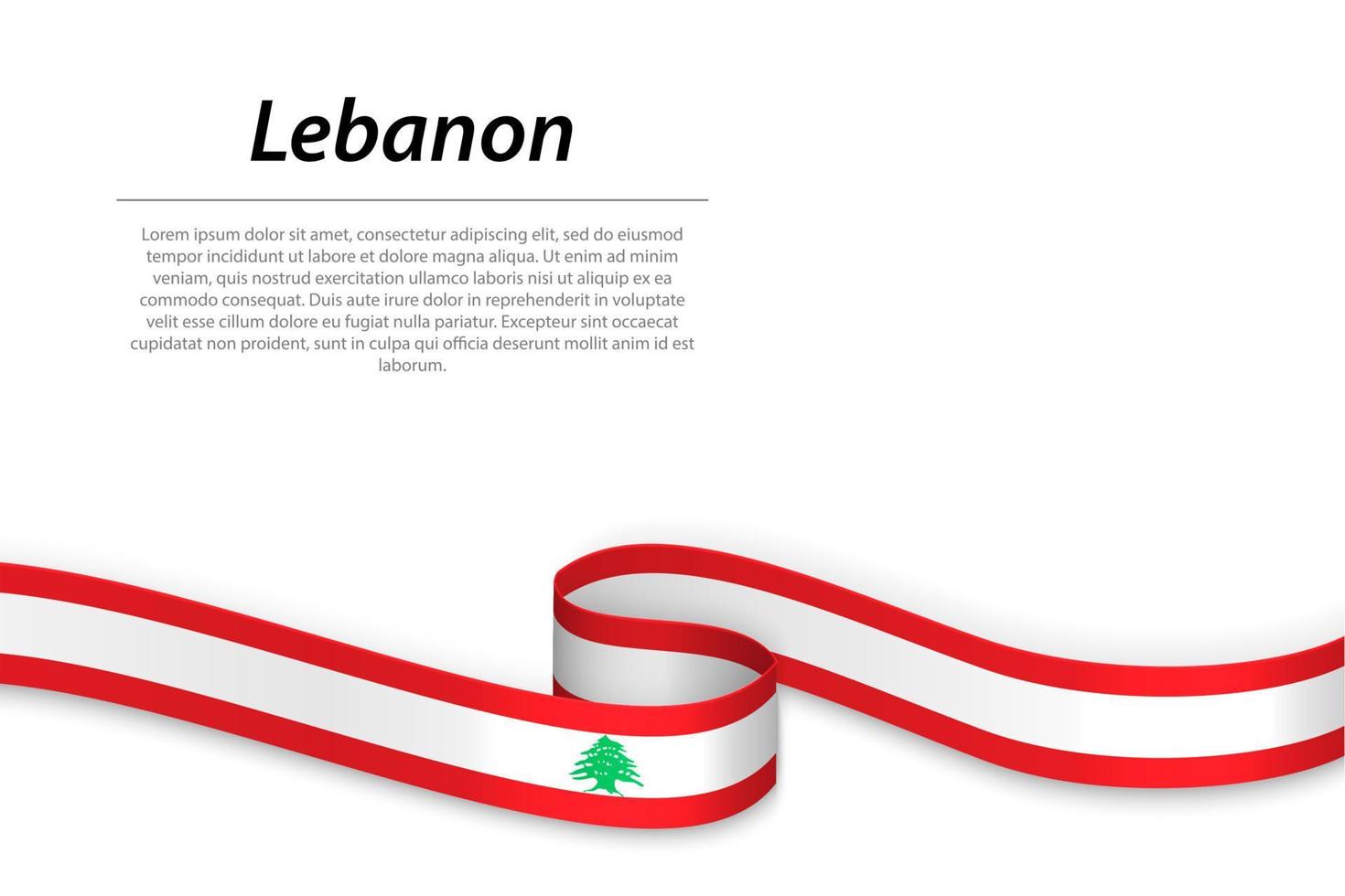 cinta ondeante o pancarta con la bandera del líbano vector