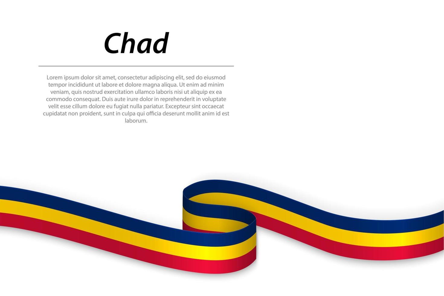 Waving ribbon or banner with flag of Chad vector