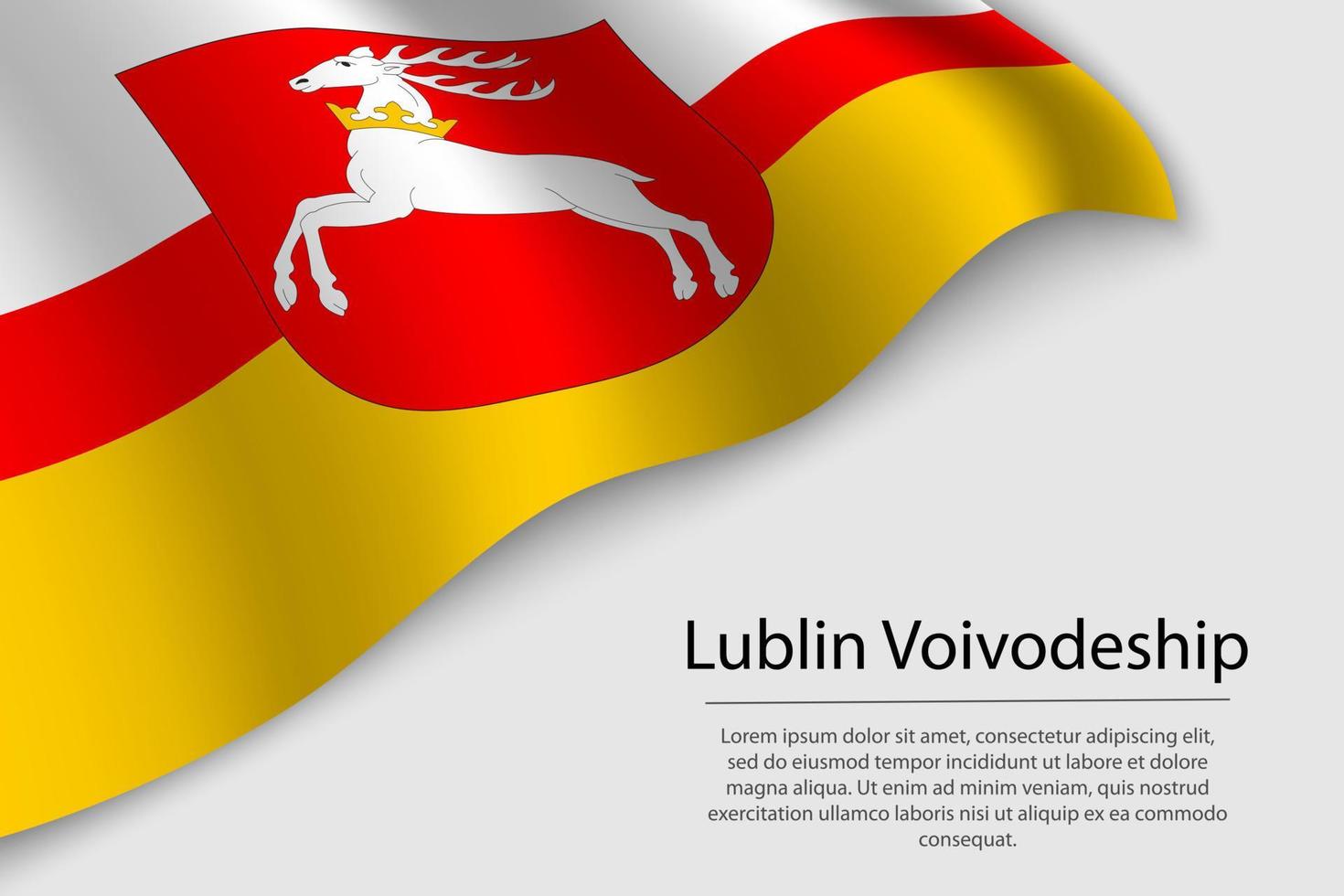Wave flag of Lublin Voivodeship is a region of Poland vector