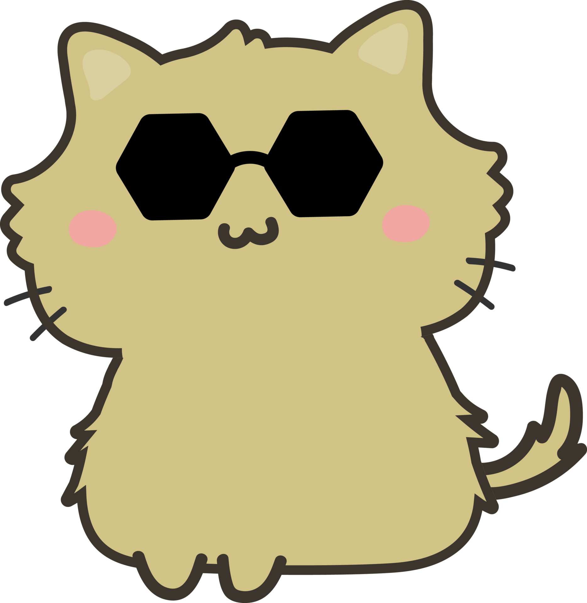 Free Cat with sunglasses cartoon character cropout 21848722 PNG with