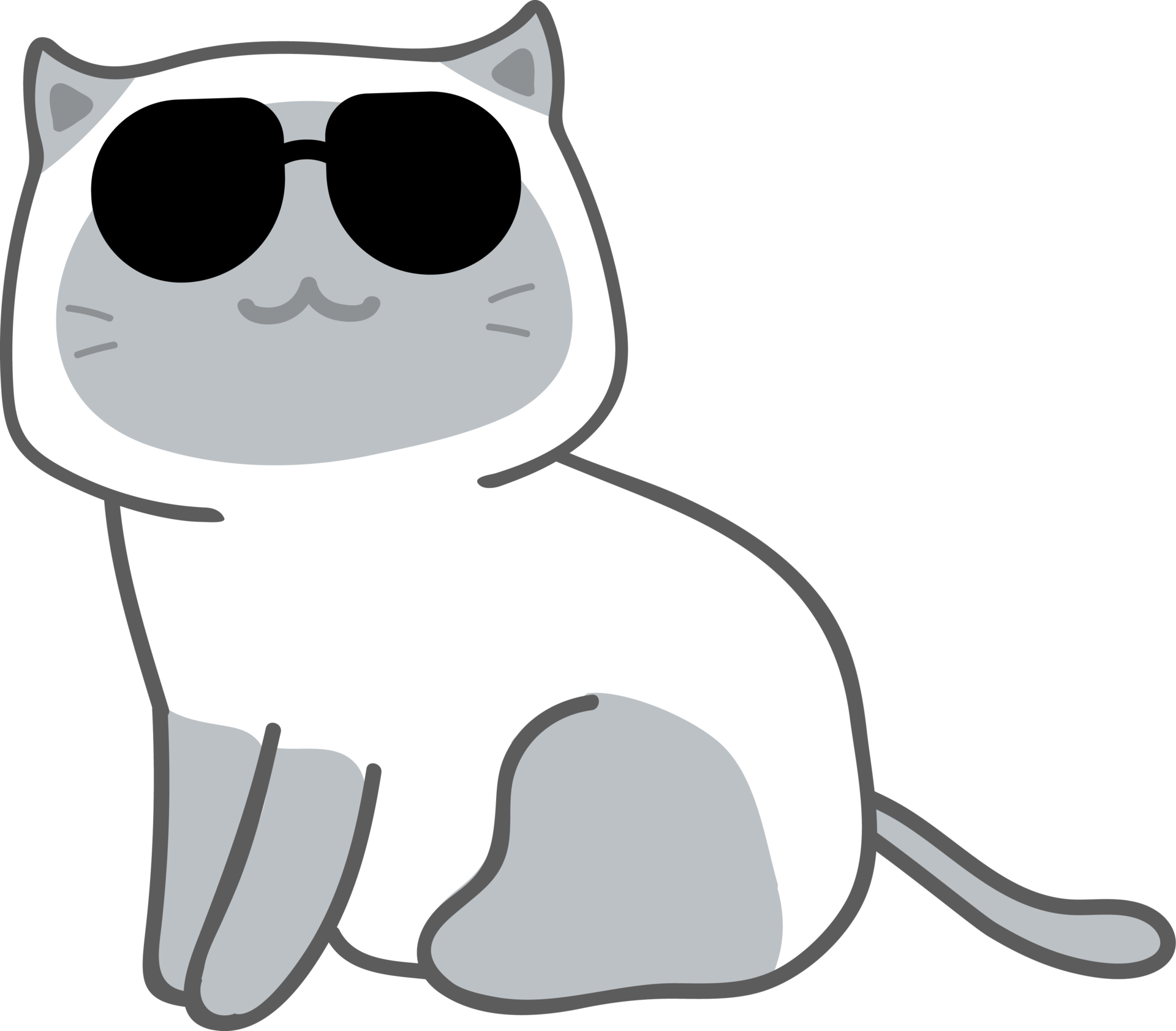 Free Cat with sunglasses cartoon character cropout 21848772 PNG with