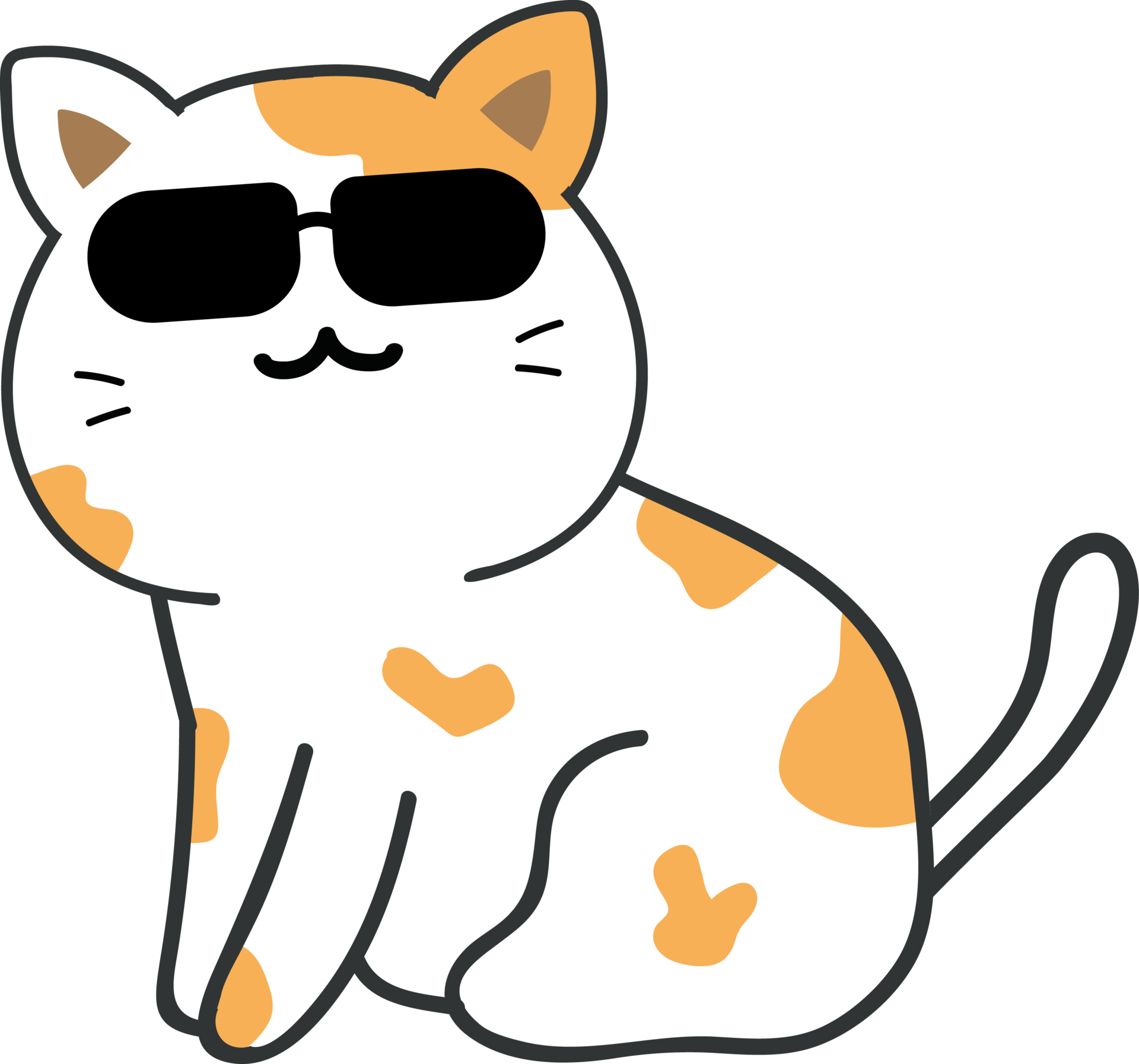 Cat with sunglasses cartoon character cropout 21848777 PNG
