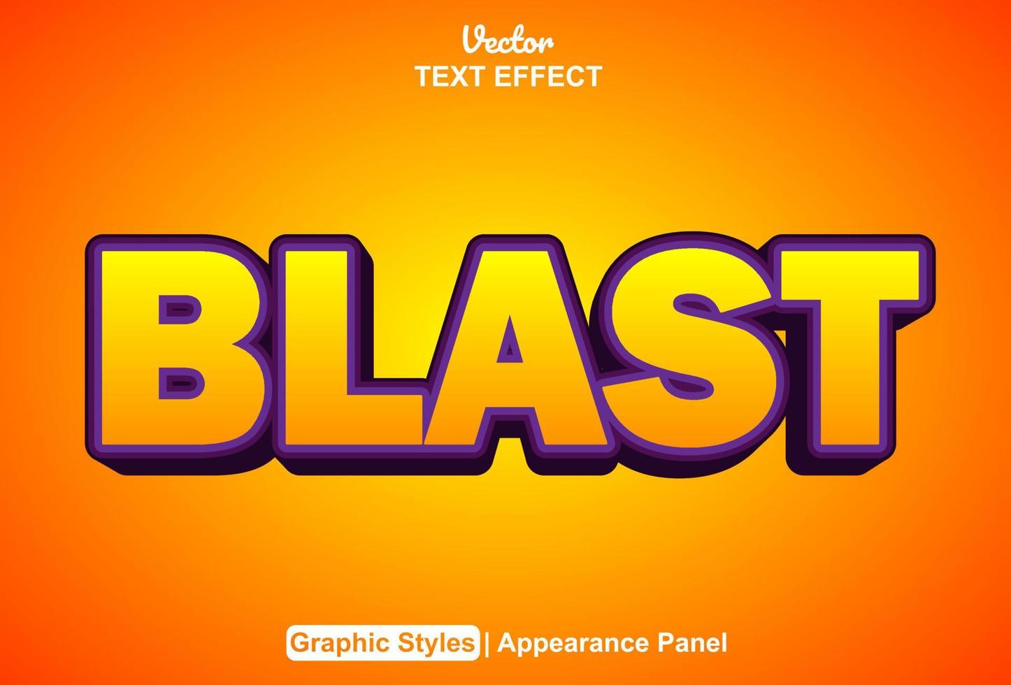 blast text effect with editable orange graphic style. vector