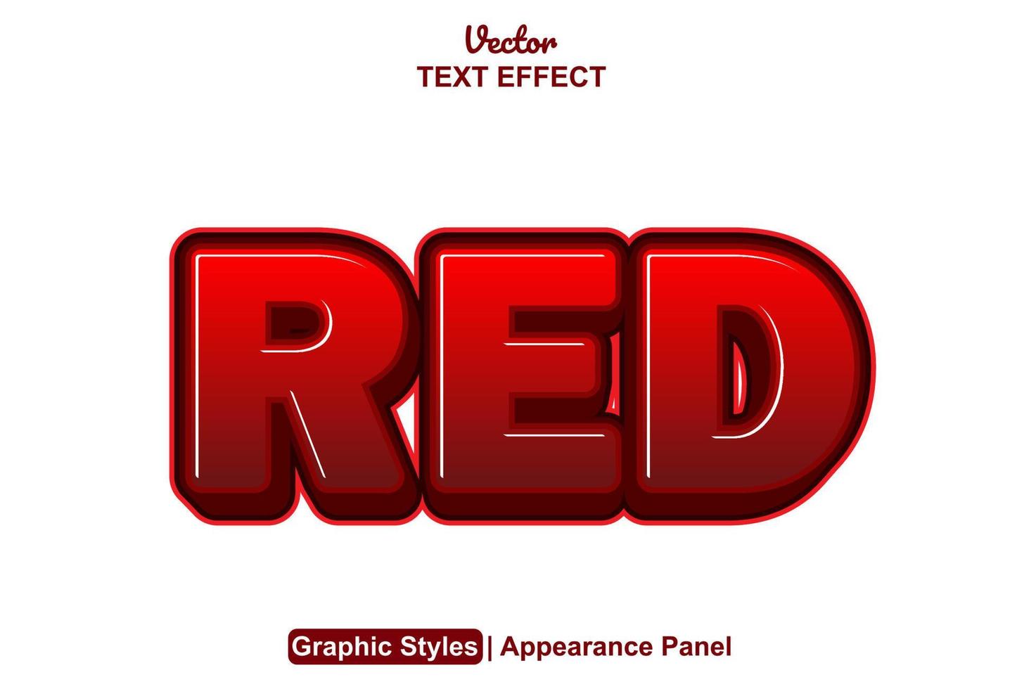 red text effect with graphic style and editable. vector