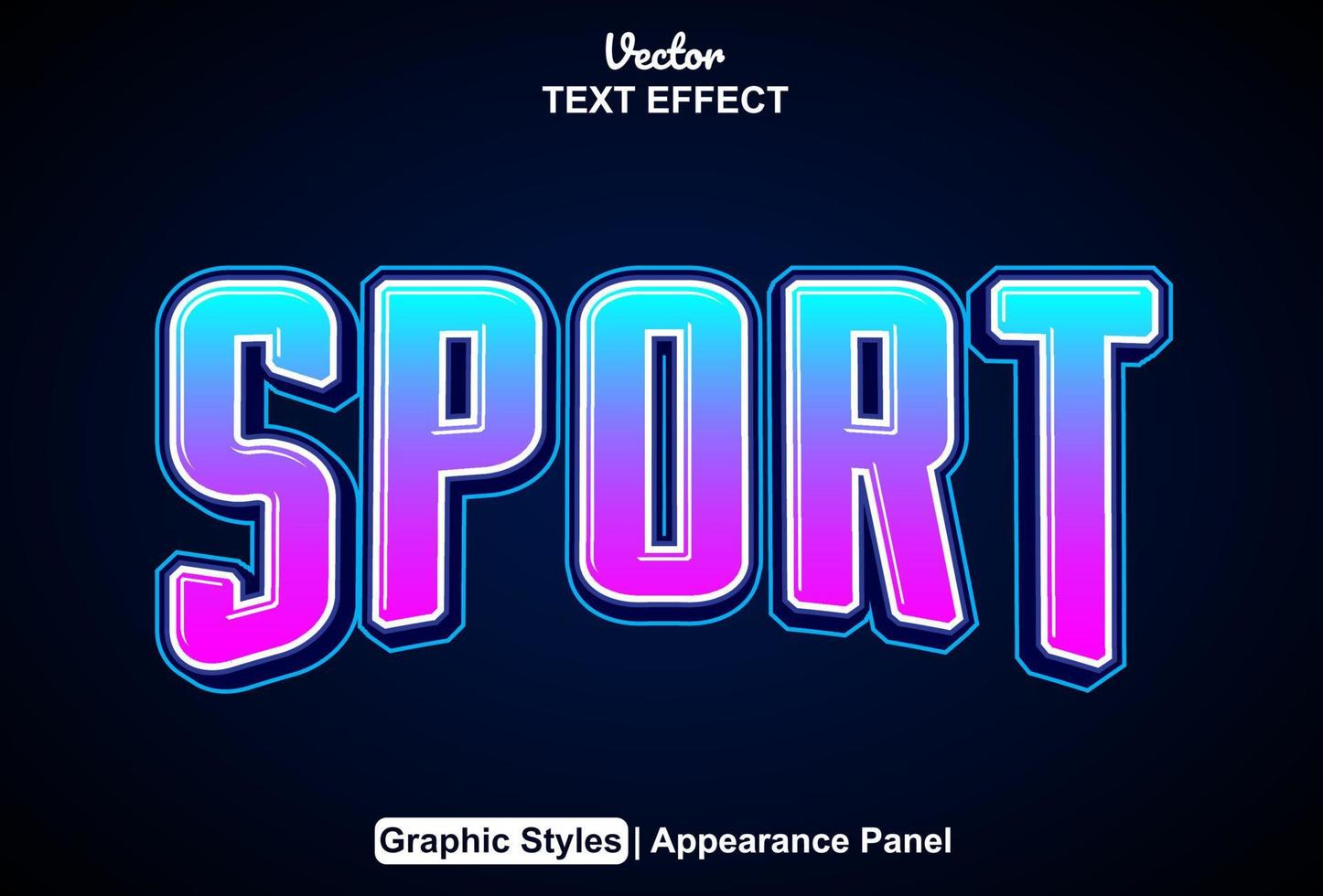 sport text effect with blue color graphic style editable. vector