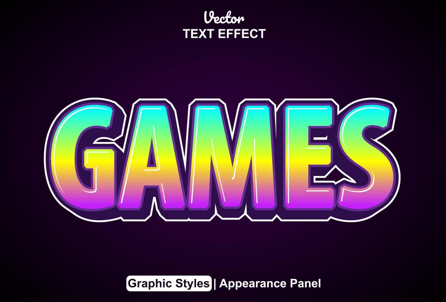 games text effect with yellow graphic style editable. vector