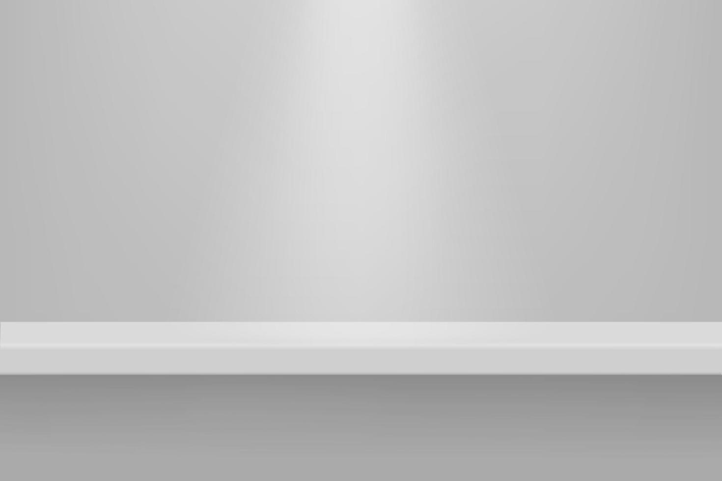 Empty white color shelf with shadow background. vector