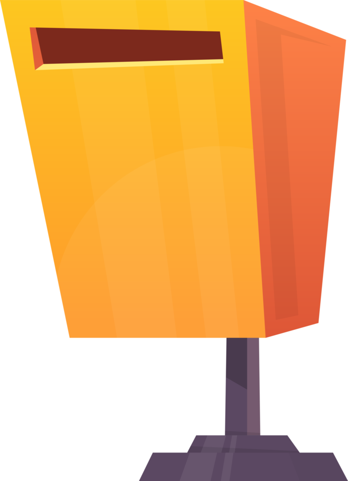 Colored trash can in cartoon style png