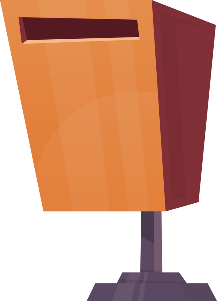 Colored trash can in cartoon style png