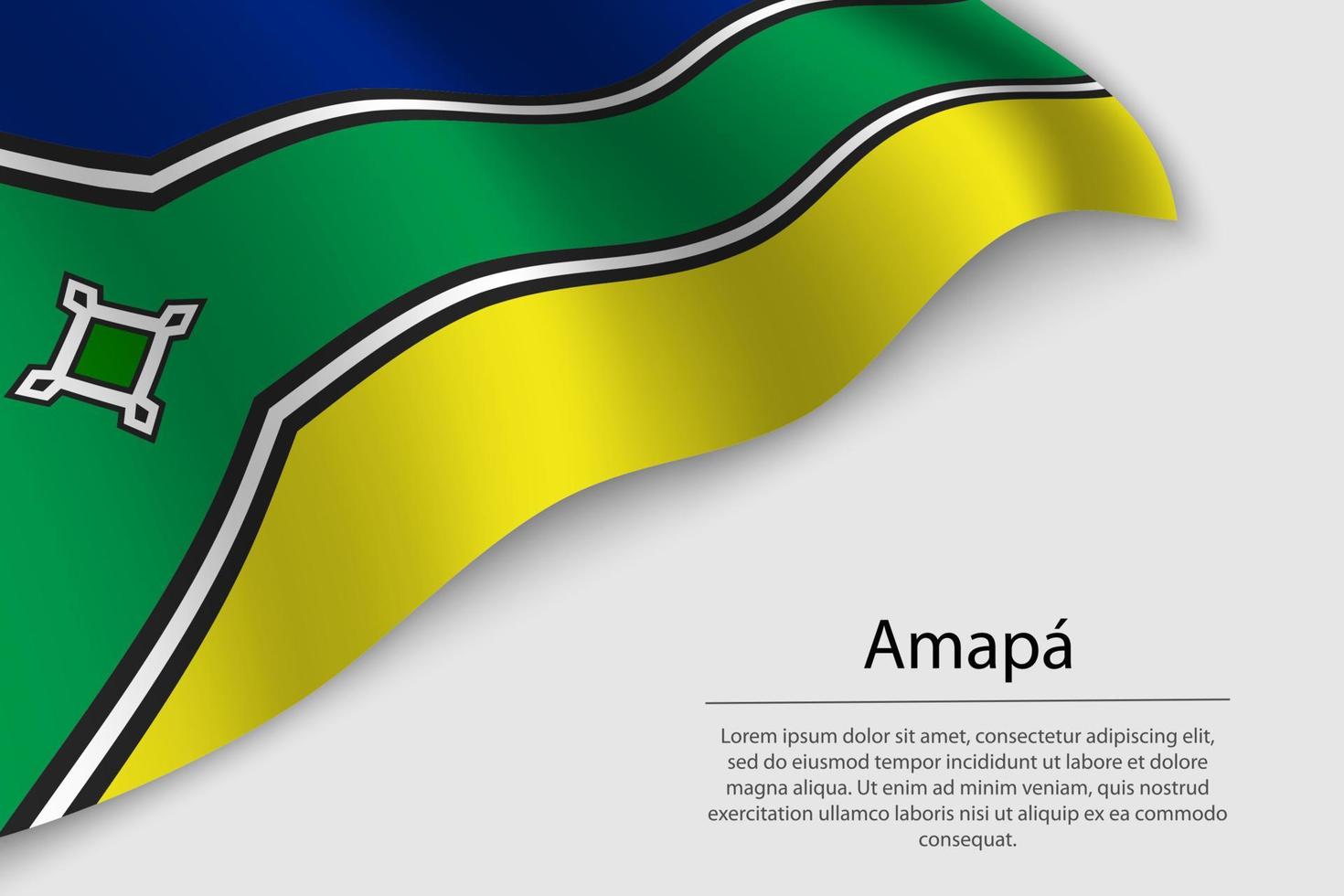 Wave flag of Amapa is a state of Brazi vector