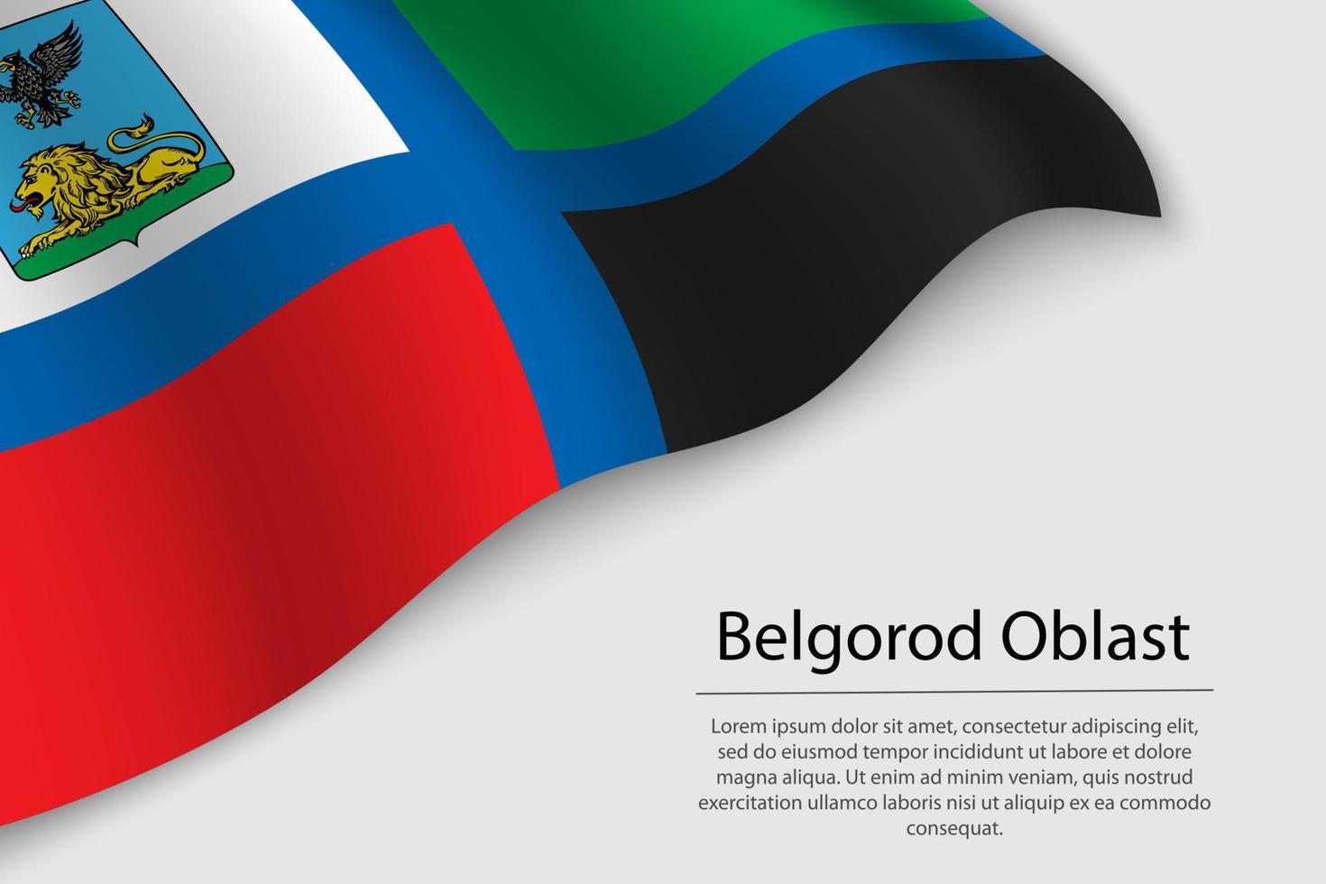 Wave flag of Belgorod Oblast is a region of Russia vector