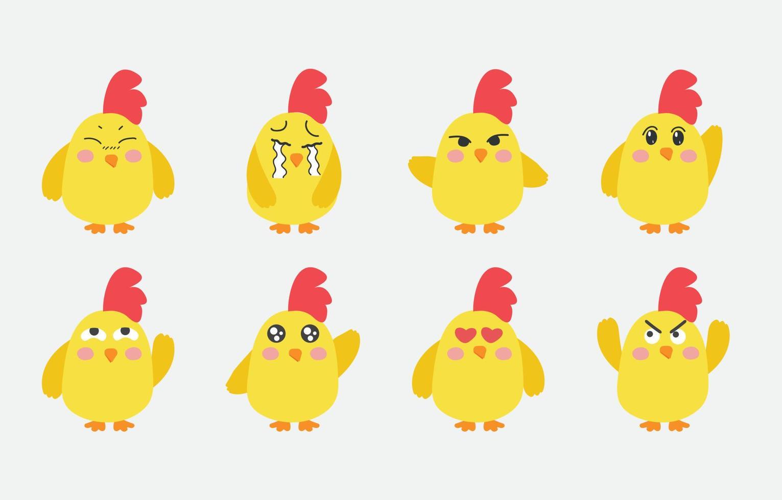 Chick cartoon character pack vector