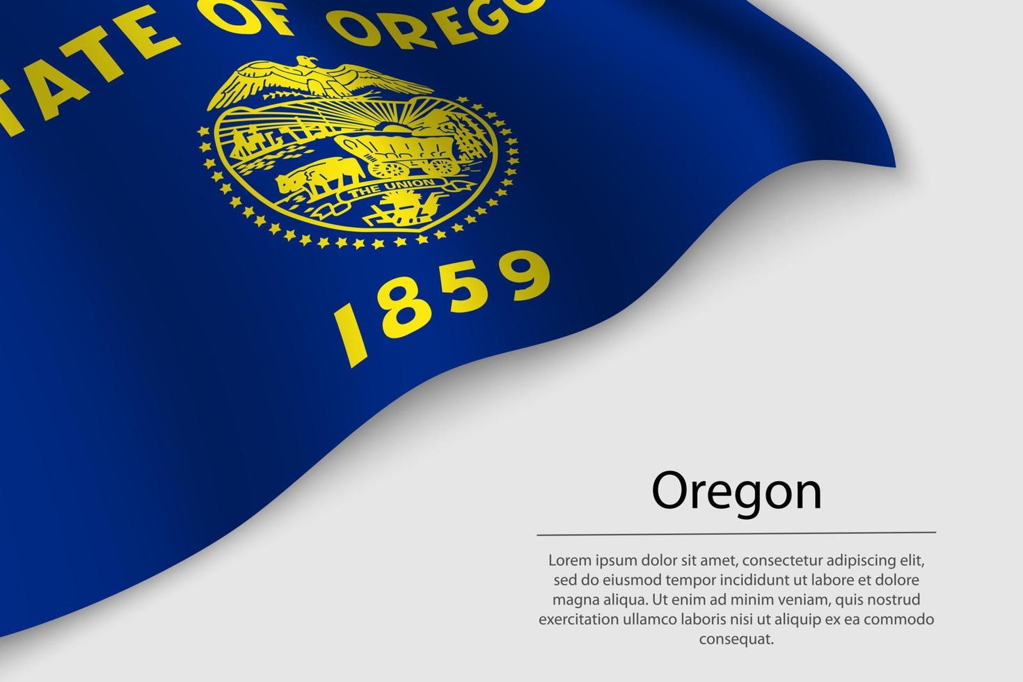 Wave flag of Oregon is a state of United States. vector