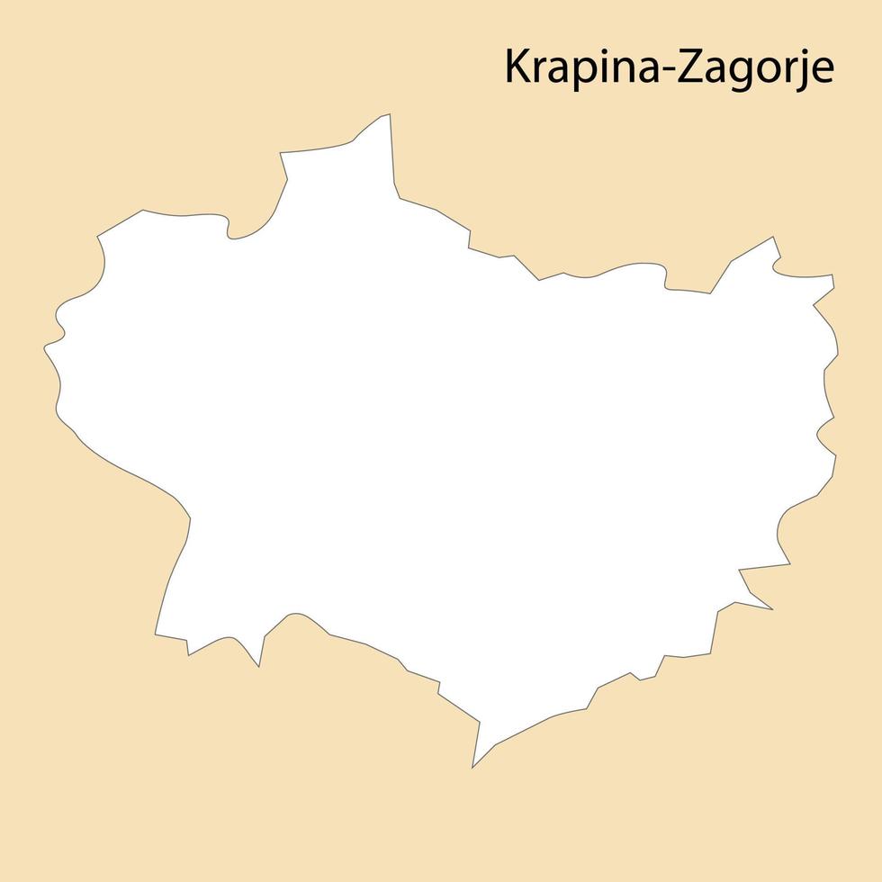 alto calidad mapa de krapina-zagorje es un región de Croacia vector