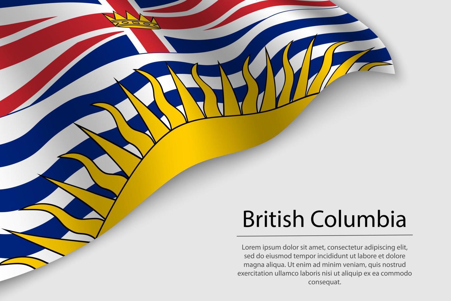 Wave flag of British Columbia is a region of Canada vector