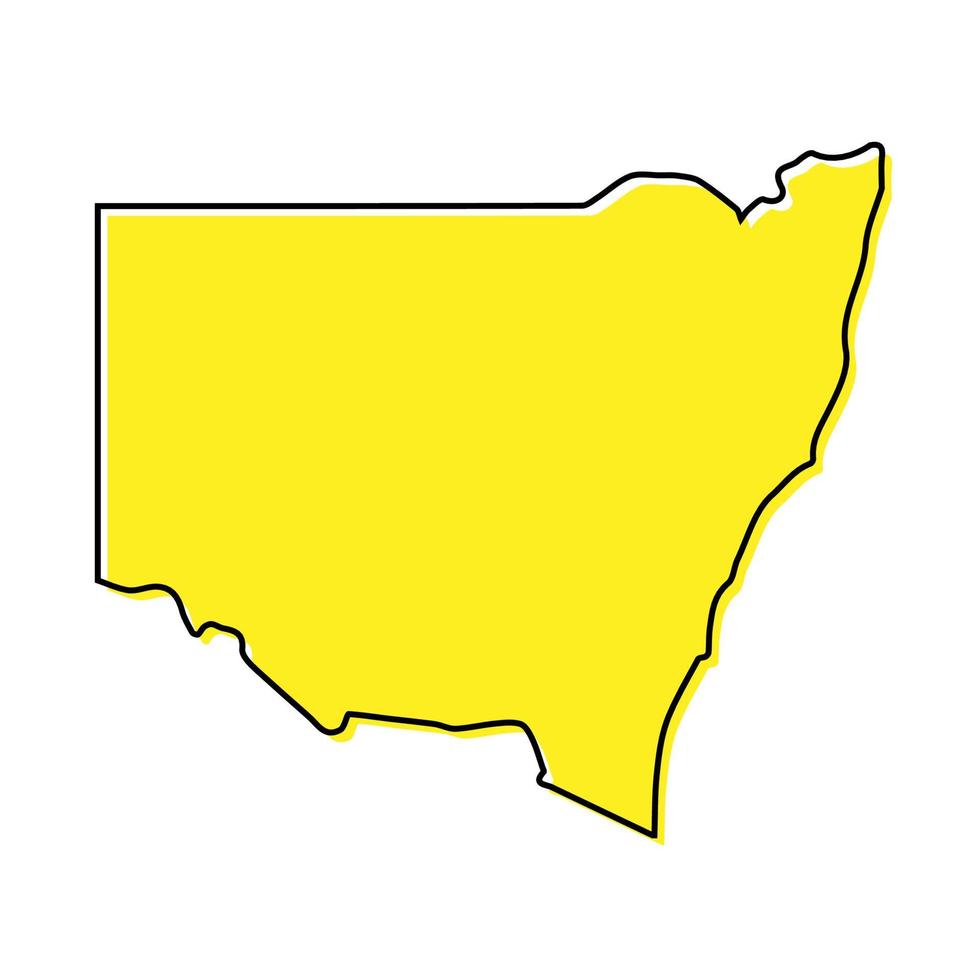 Simple outline map of New South Wales is a state of Australia. vector