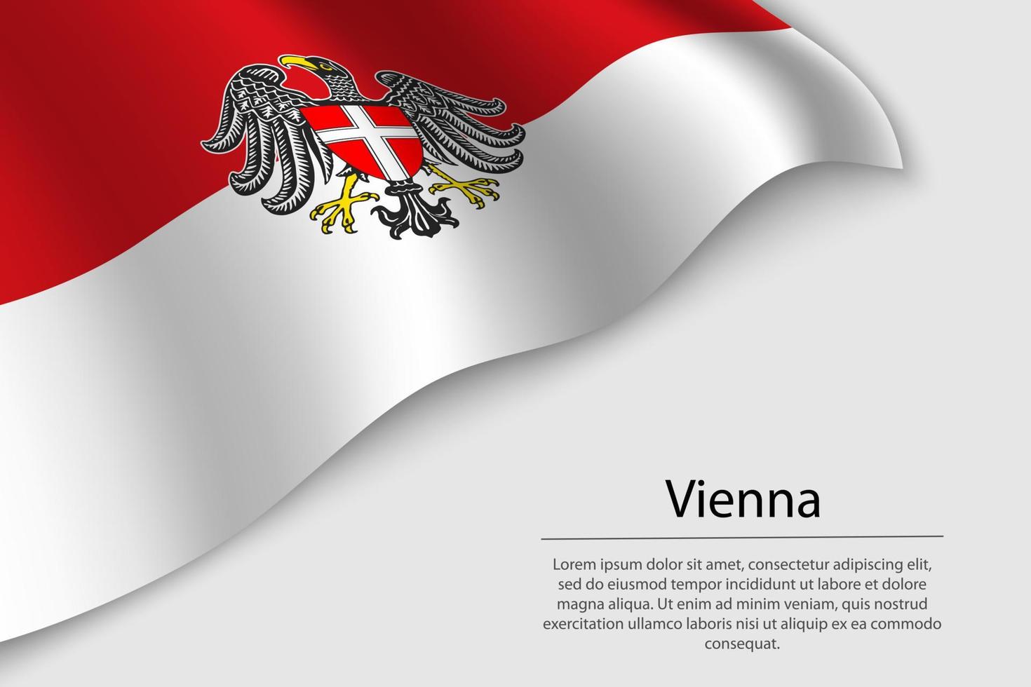 Wave flag of Vienna is a state of Austria vector