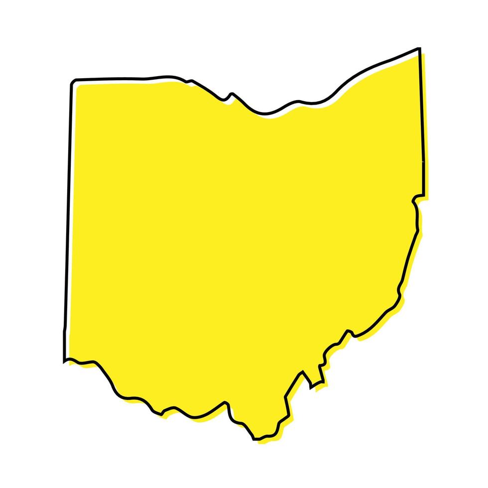 Simple outline map of Ohio is a state of United States. Stylized vector