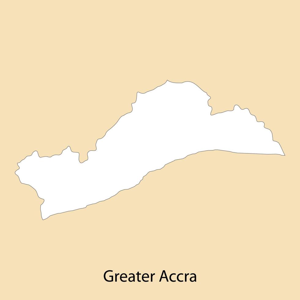 alto calidad mapa de mayor accra es un región de Ghana vector