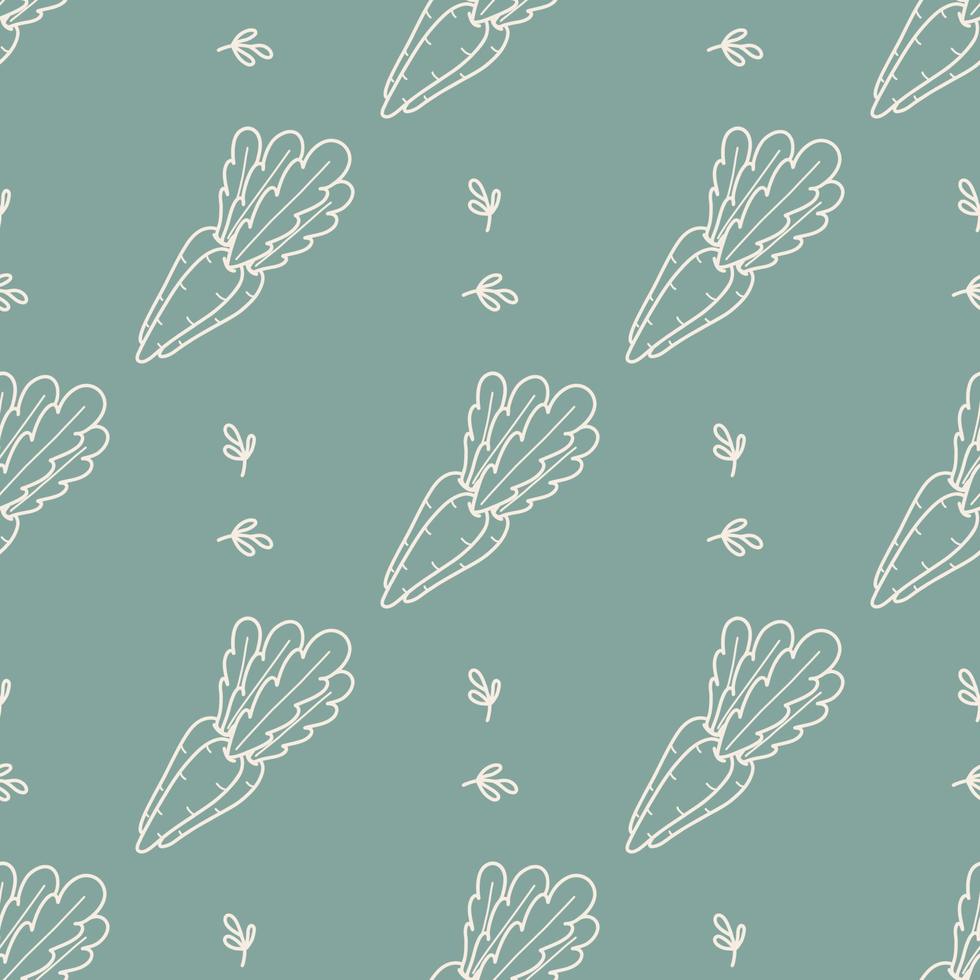 Cute spring and summer seamless pattern with carrots. vector