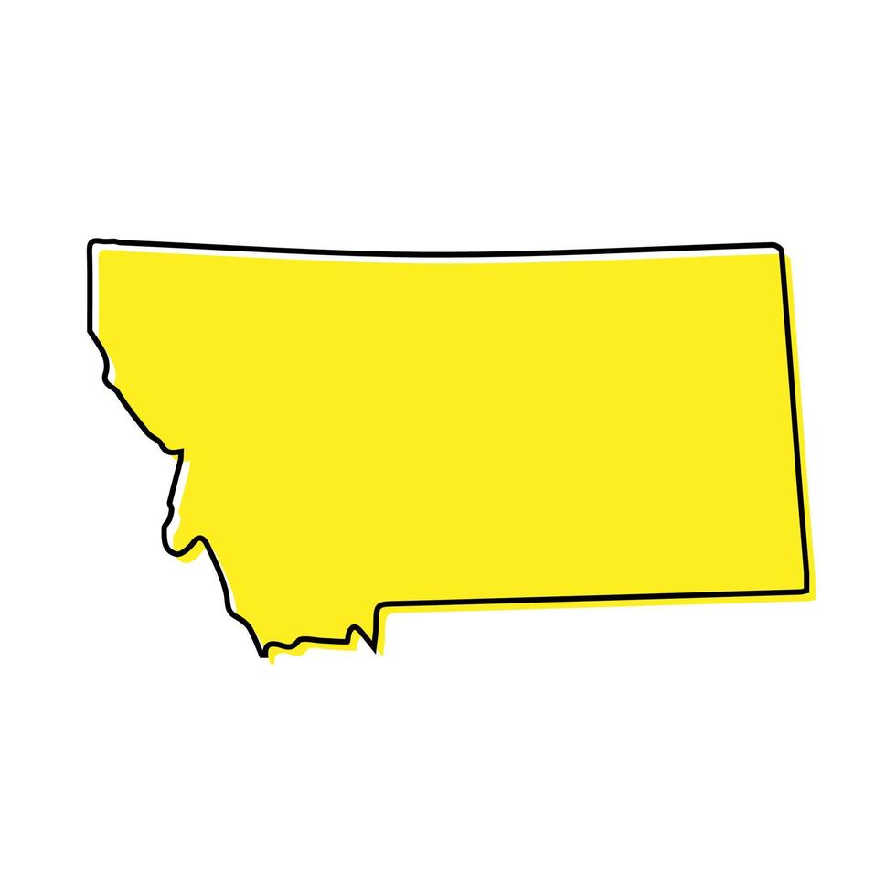 Simple outline map of Montana is a state of United States. Styli vector