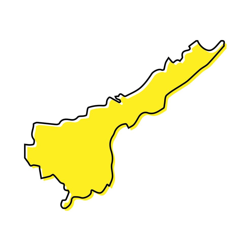 Simple outline map of Andhra Pradesh is a state of India. vector