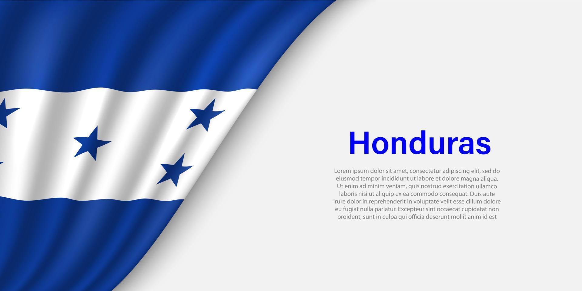 ola bandera de Honduras en blanco antecedentes. vector