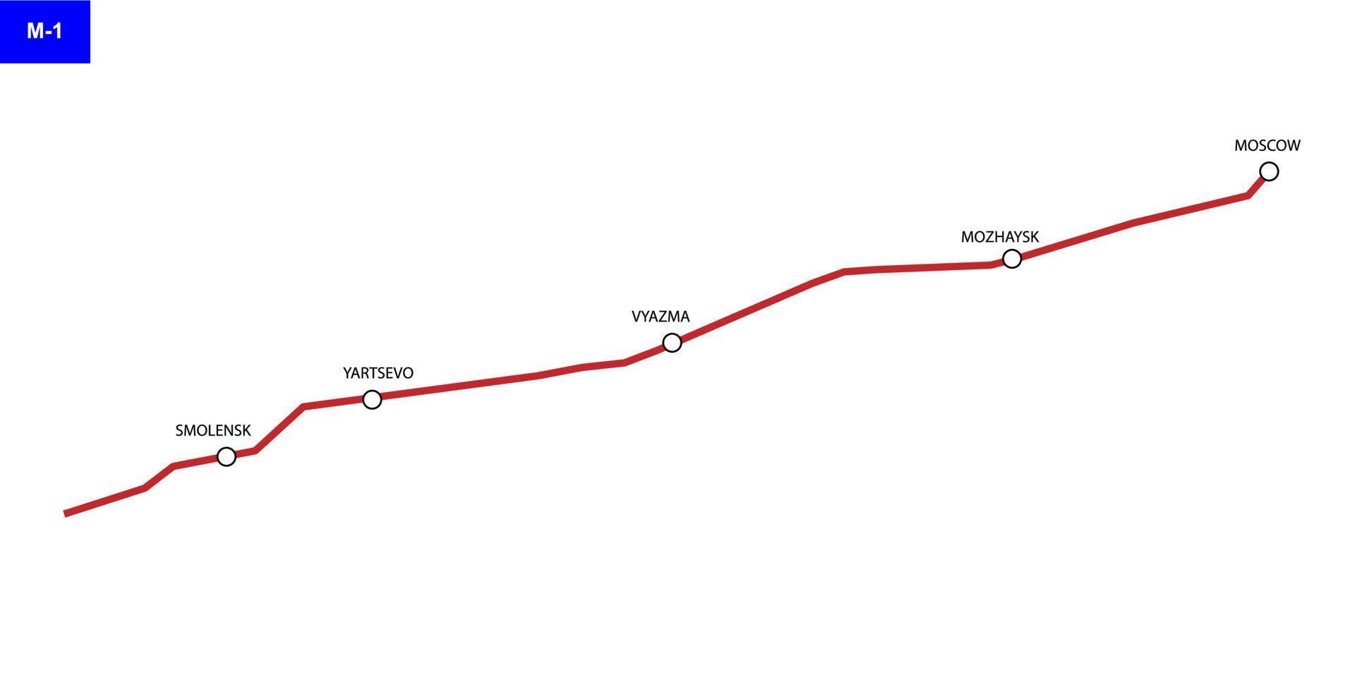 la carretera mapa de Rusia vector