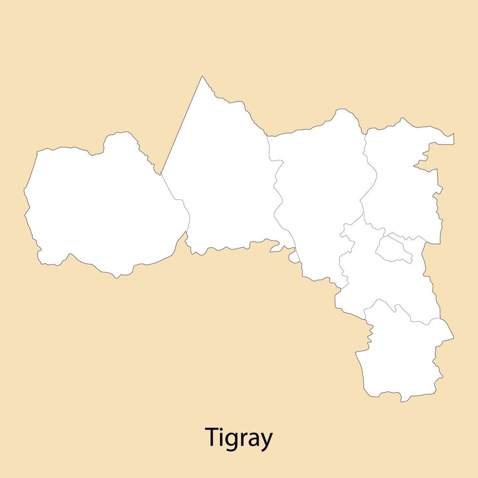 High Quality map of Tigray is a region of Ethiopia vector