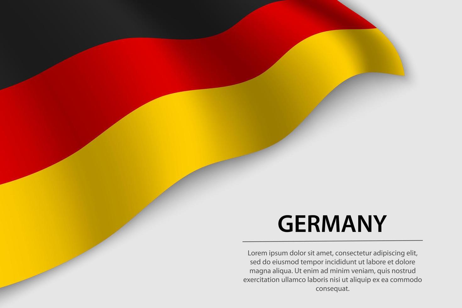 ola bandera de Alemania en blanco antecedentes. bandera o cinta vecto vector