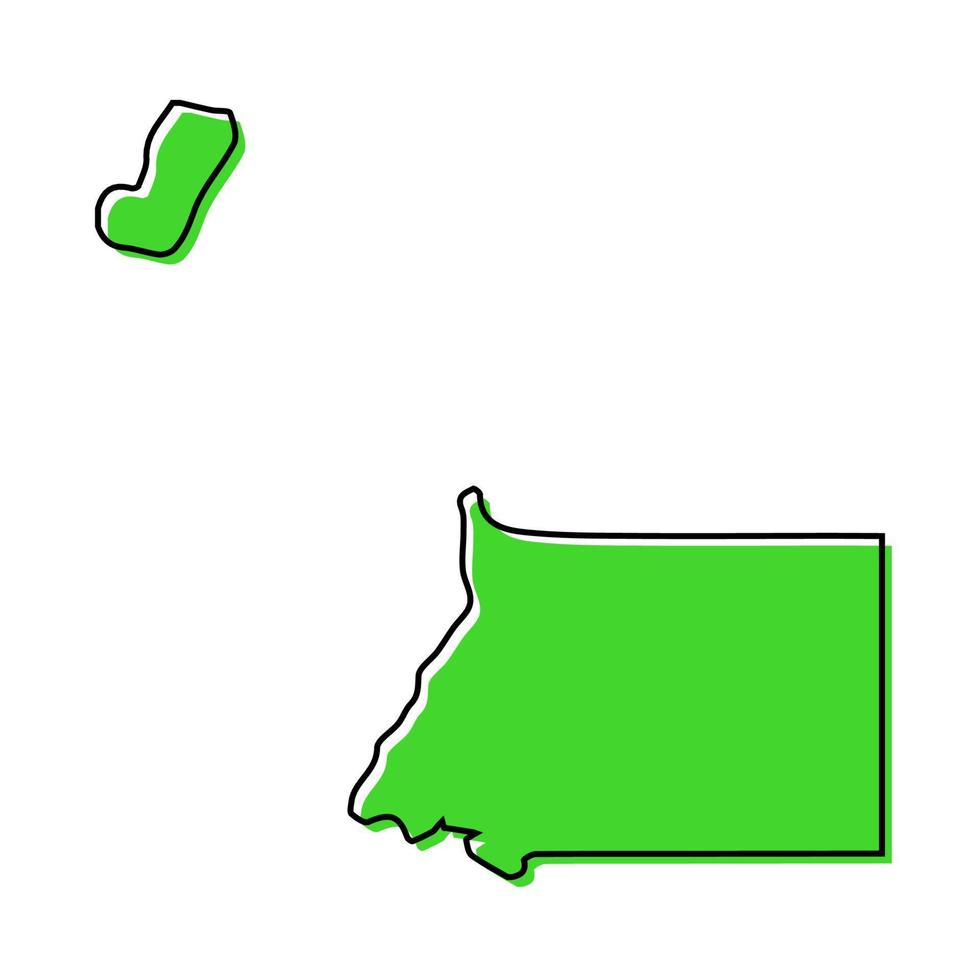 Simple outline map of Equatorial Guinea. Stylized line design vector