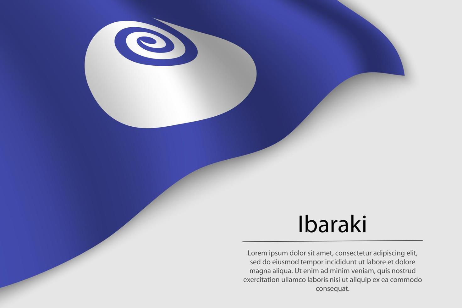 Wave flag of Ibaraki is a region of Japan vector