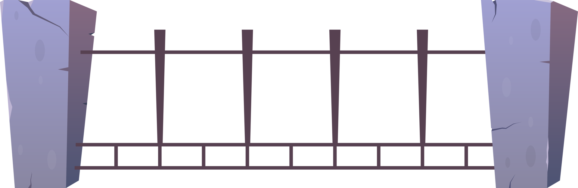 Stahl Zaun mit Beton Beiträge im Karikatur Stil png