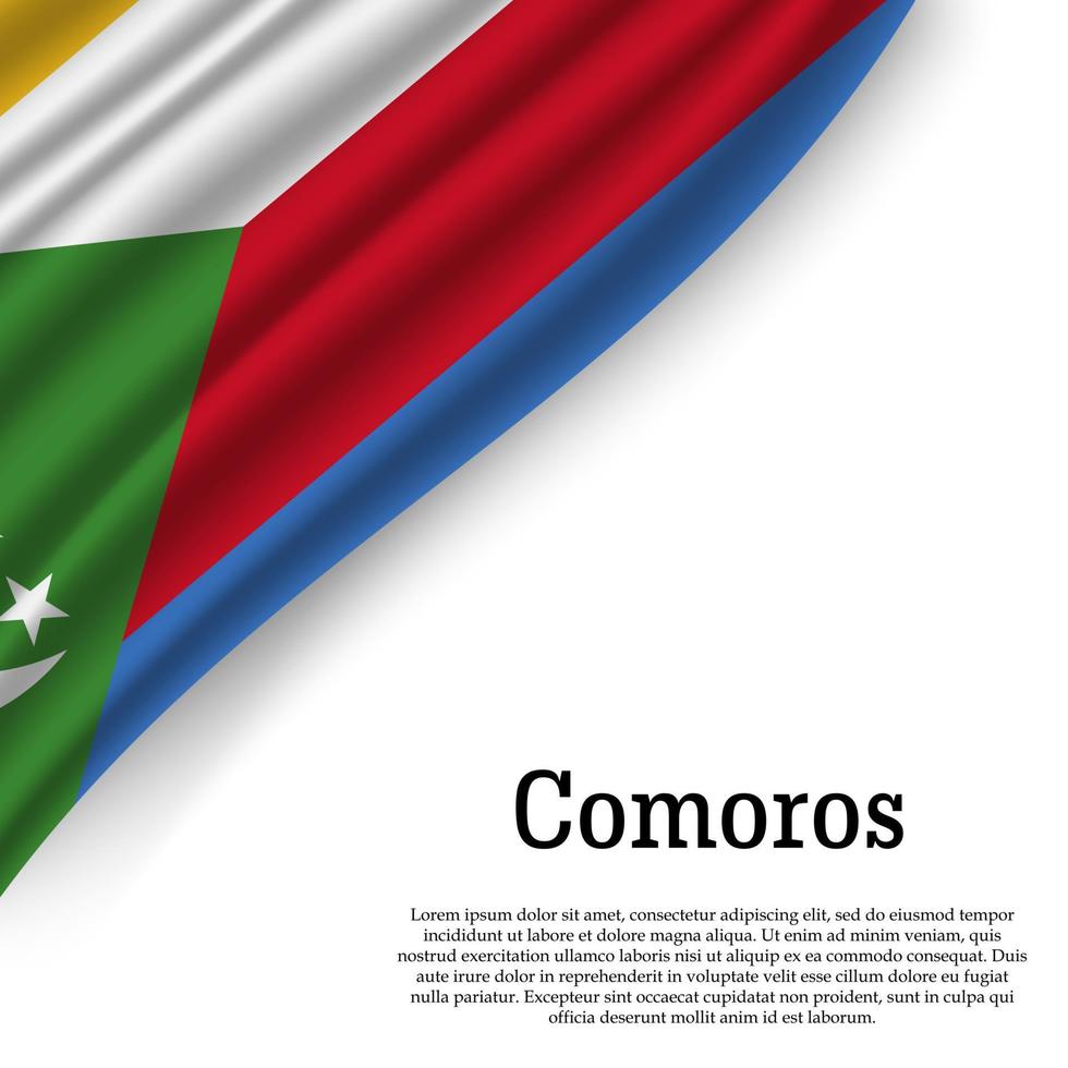 ondulación bandera de comoras vector