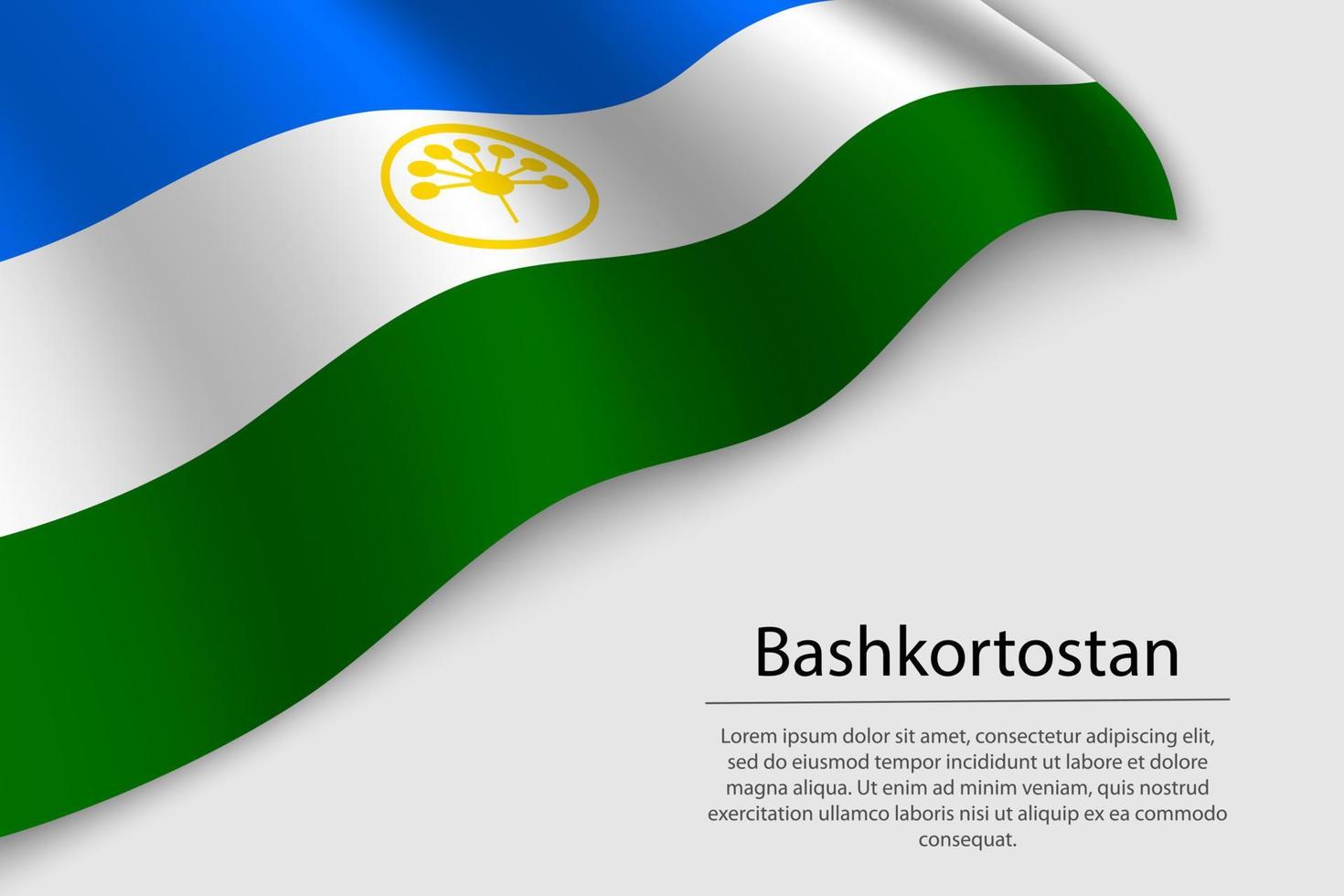 Wave flag of Bashkortostan is a region of Russia vector