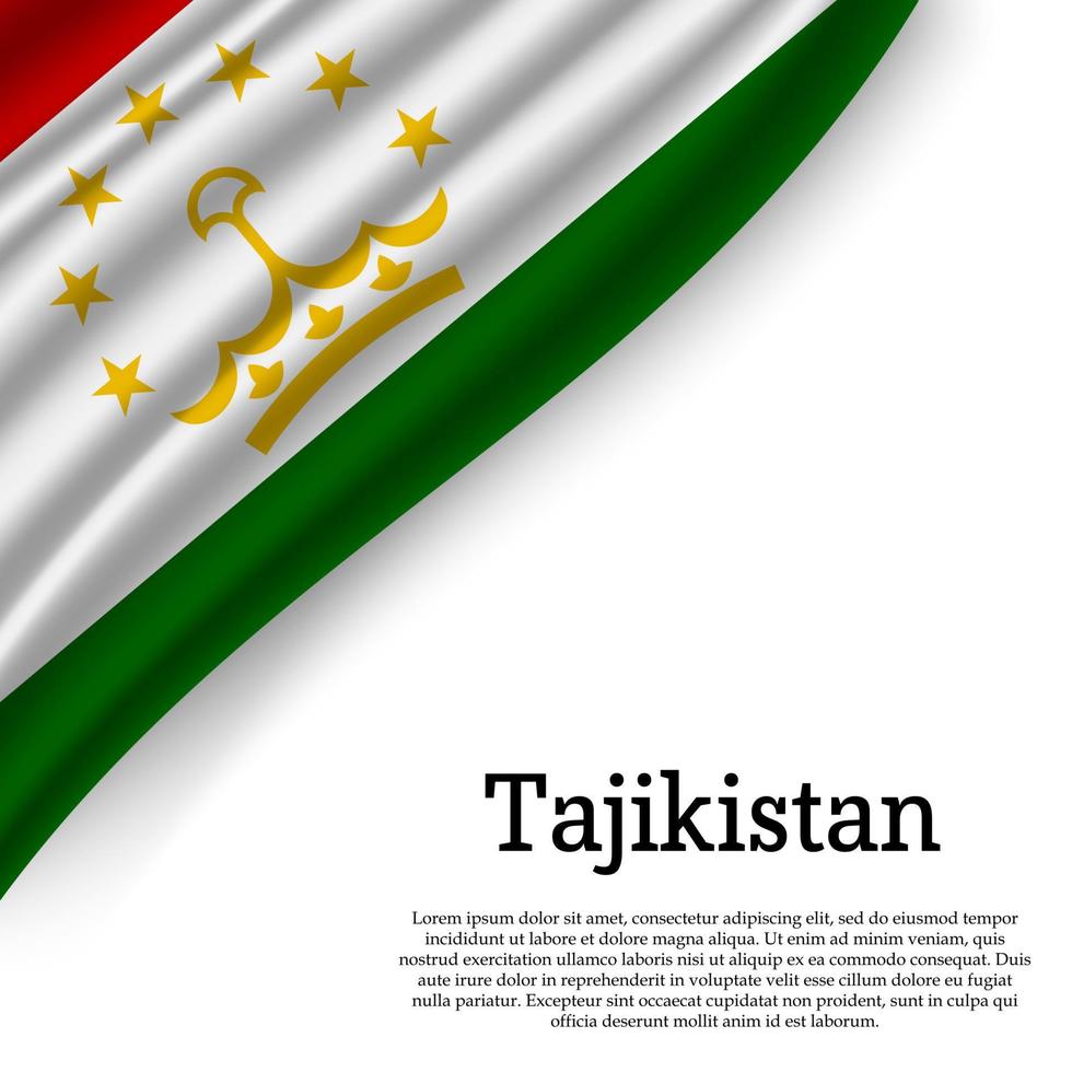waving flag of Tajikistan vector