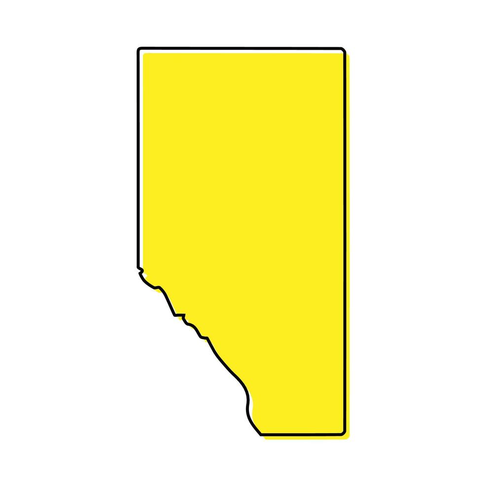 Simple outline map of Alberta is a province of Canada. vector