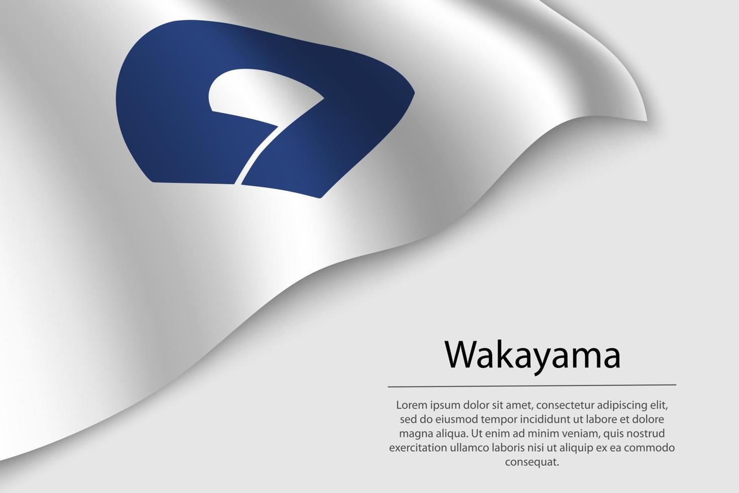 Wave flag of Wakayama is a region of Japan vector