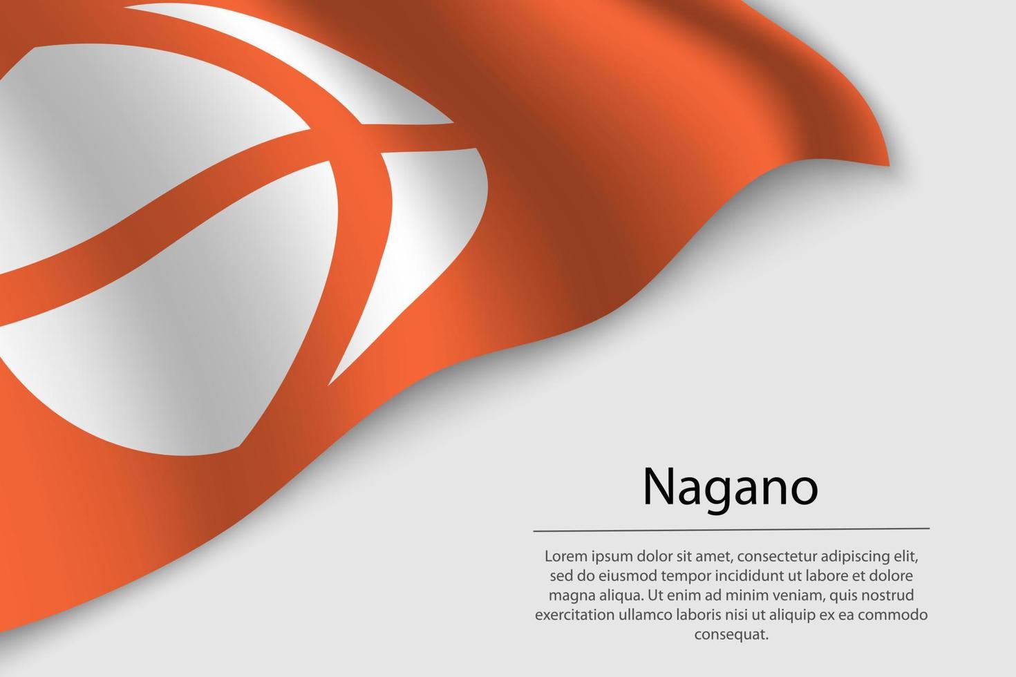 Wave flag of Nagano is a region of Japan vector