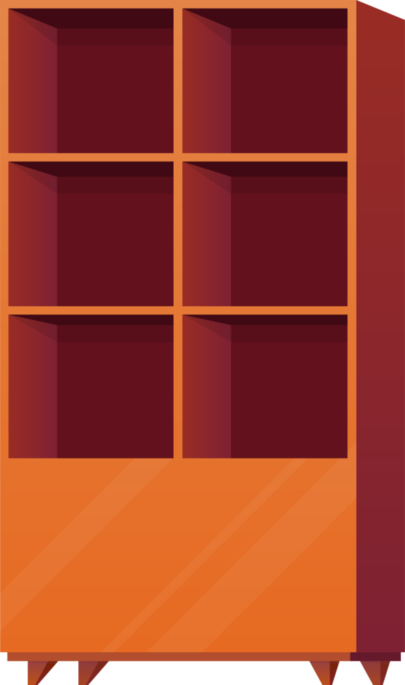 Wooden cabinet in cartoon style png