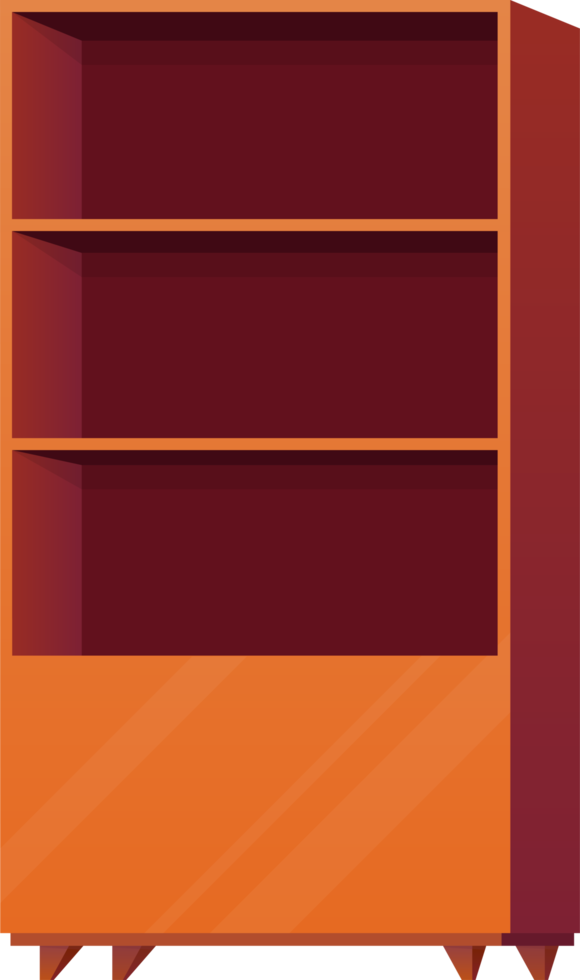 Wooden cabinet in cartoon style png