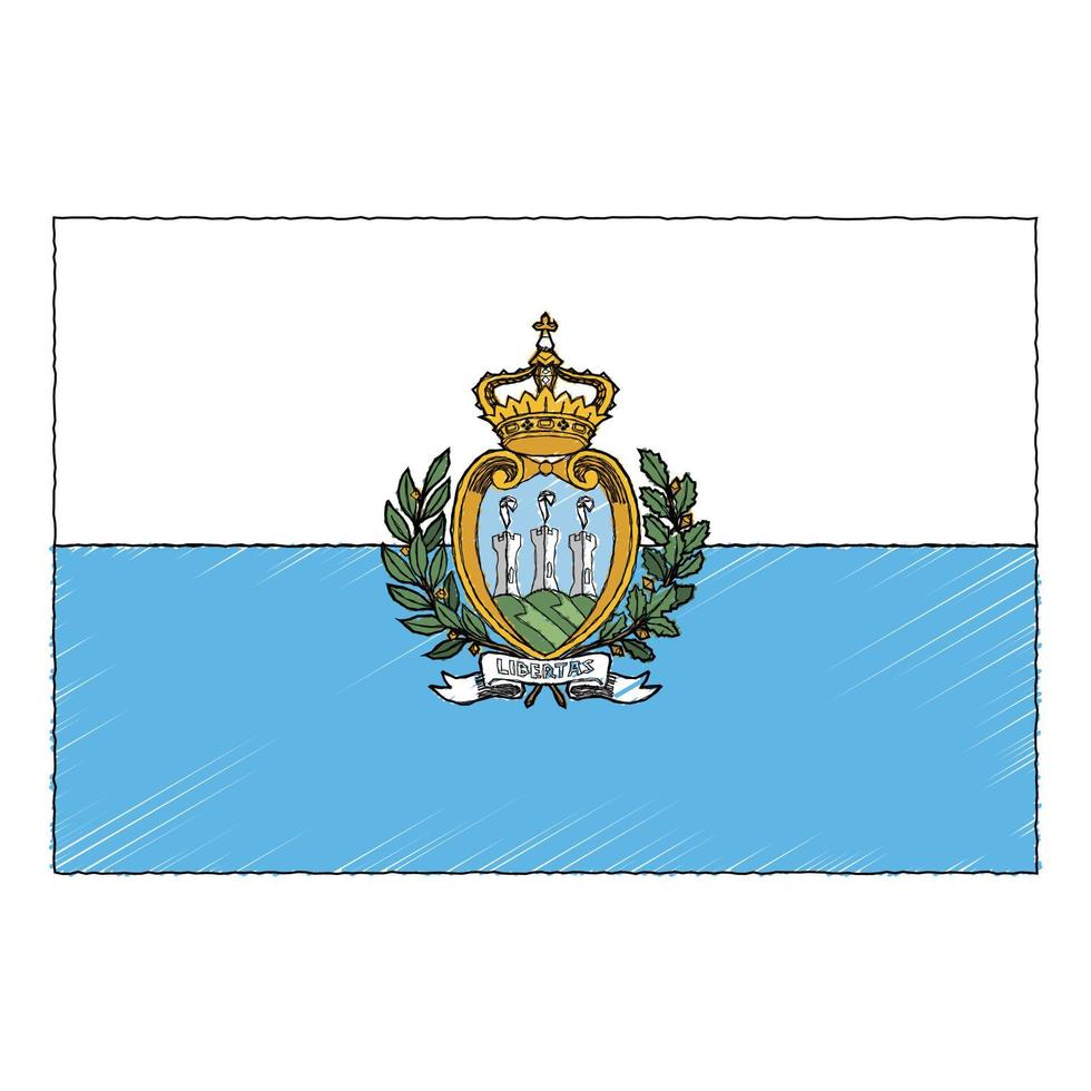Hand drawn sketch flag of San Marino. doodle style icon vector