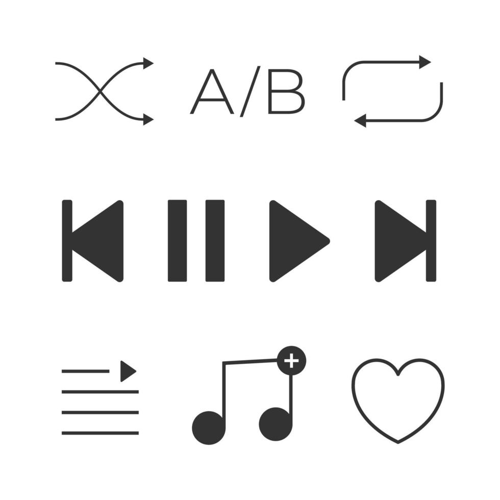 Set of music play cute line icon vector