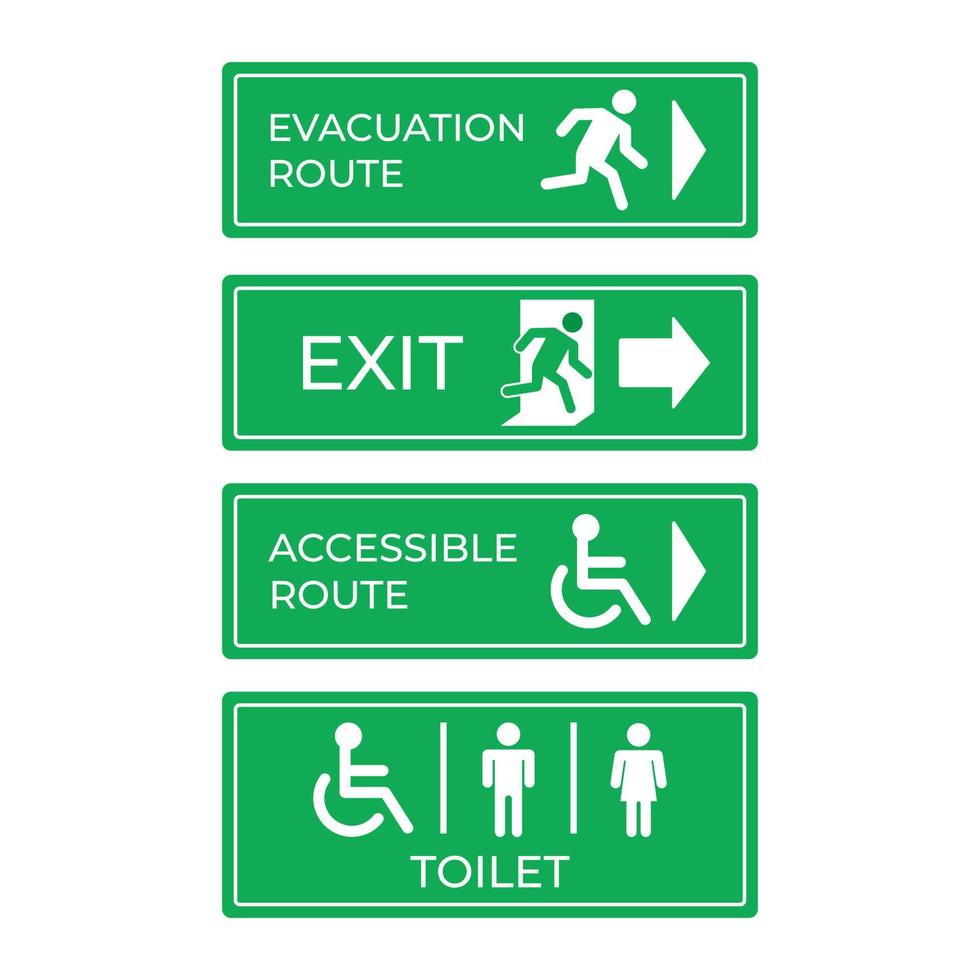 Set of sign on hospital like toilet, exit and other vector